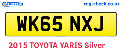 WK65NXJ are the vehicle registration plates.