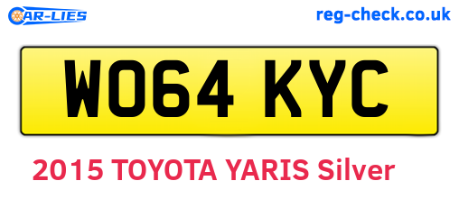 WO64KYC are the vehicle registration plates.