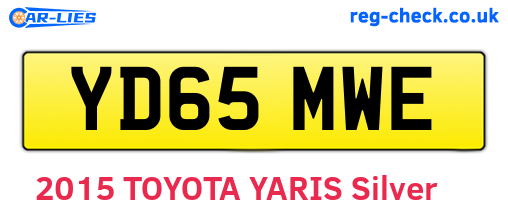 YD65MWE are the vehicle registration plates.