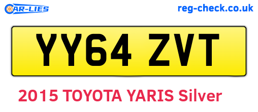 YY64ZVT are the vehicle registration plates.