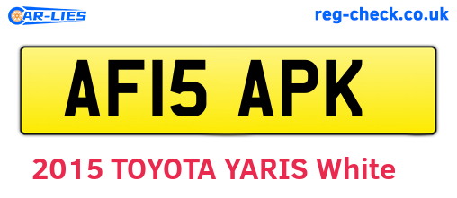 AF15APK are the vehicle registration plates.