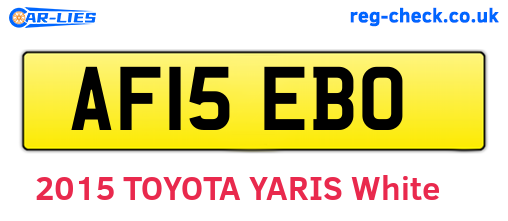 AF15EBO are the vehicle registration plates.