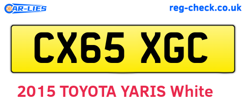 CX65XGC are the vehicle registration plates.