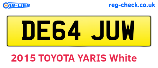DE64JUW are the vehicle registration plates.