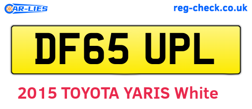 DF65UPL are the vehicle registration plates.