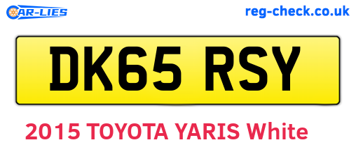 DK65RSY are the vehicle registration plates.