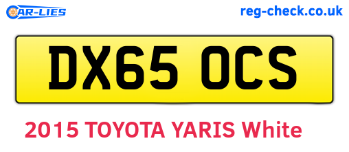 DX65OCS are the vehicle registration plates.