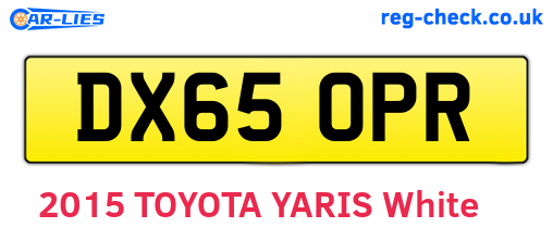 DX65OPR are the vehicle registration plates.