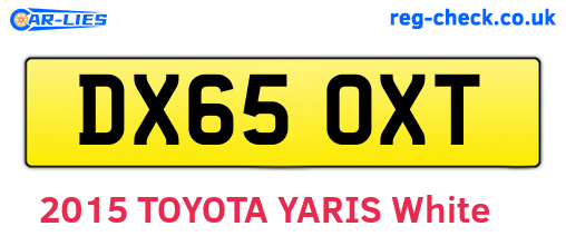 DX65OXT are the vehicle registration plates.