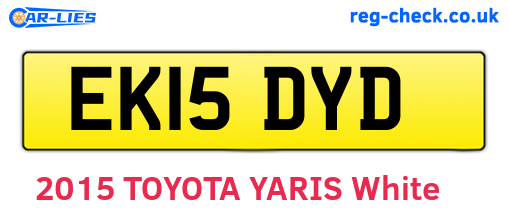 EK15DYD are the vehicle registration plates.
