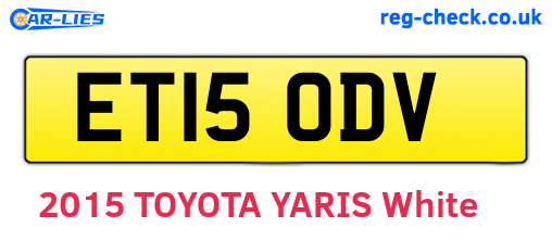 ET15ODV are the vehicle registration plates.