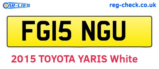 FG15NGU are the vehicle registration plates.