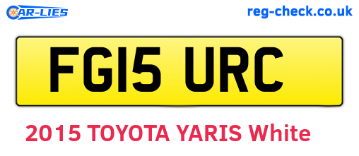 FG15URC are the vehicle registration plates.