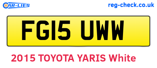 FG15UWW are the vehicle registration plates.