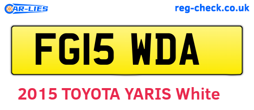 FG15WDA are the vehicle registration plates.