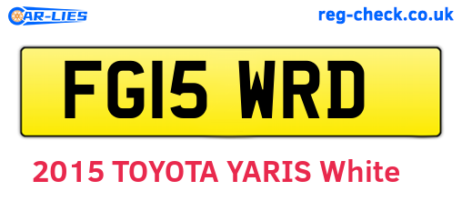 FG15WRD are the vehicle registration plates.