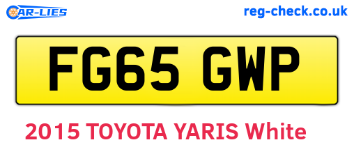 FG65GWP are the vehicle registration plates.