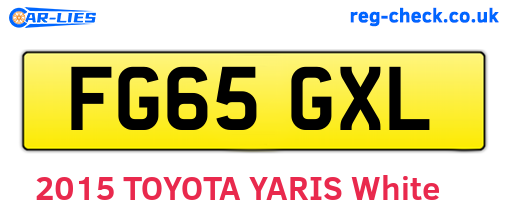 FG65GXL are the vehicle registration plates.