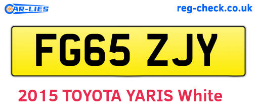 FG65ZJY are the vehicle registration plates.
