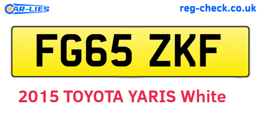 FG65ZKF are the vehicle registration plates.