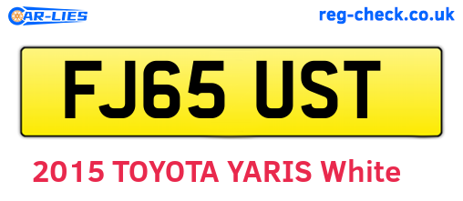 FJ65UST are the vehicle registration plates.