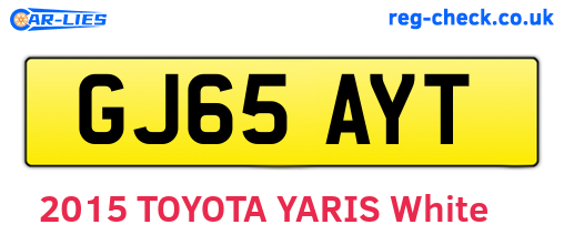 GJ65AYT are the vehicle registration plates.