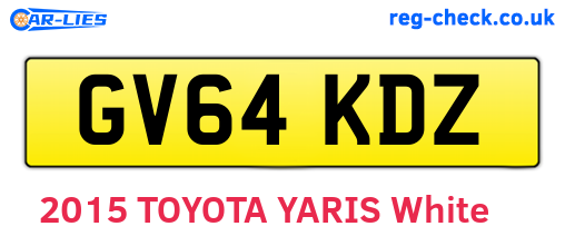 GV64KDZ are the vehicle registration plates.
