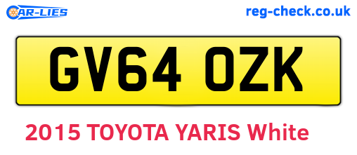 GV64OZK are the vehicle registration plates.
