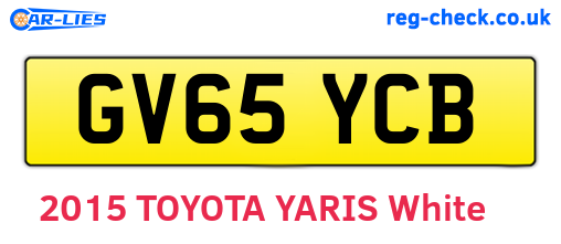 GV65YCB are the vehicle registration plates.