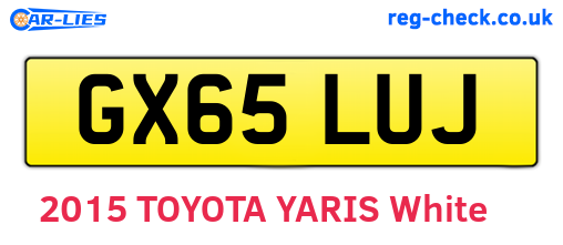 GX65LUJ are the vehicle registration plates.