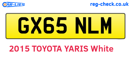 GX65NLM are the vehicle registration plates.