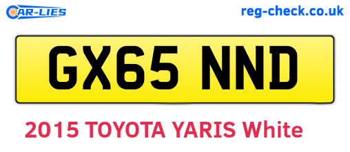 GX65NND are the vehicle registration plates.