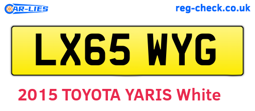 LX65WYG are the vehicle registration plates.