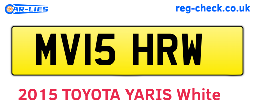 MV15HRW are the vehicle registration plates.