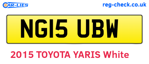 NG15UBW are the vehicle registration plates.