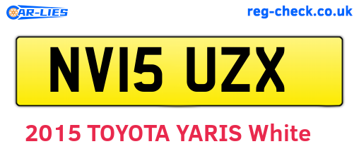 NV15UZX are the vehicle registration plates.
