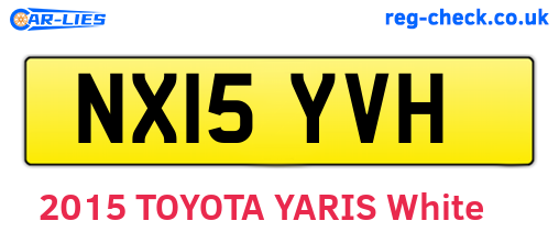 NX15YVH are the vehicle registration plates.