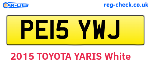 PE15YWJ are the vehicle registration plates.