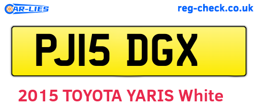 PJ15DGX are the vehicle registration plates.