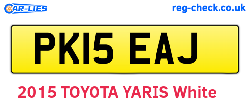PK15EAJ are the vehicle registration plates.