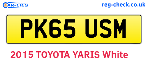PK65USM are the vehicle registration plates.