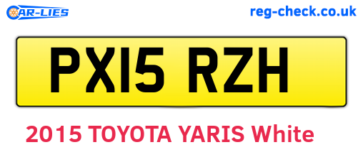 PX15RZH are the vehicle registration plates.