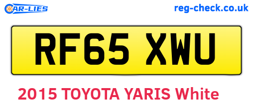 RF65XWU are the vehicle registration plates.