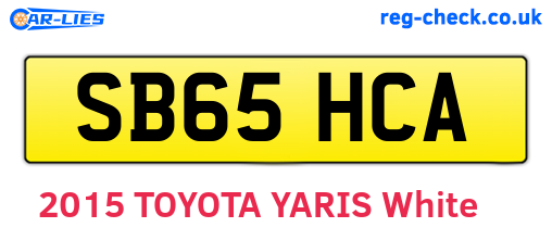 SB65HCA are the vehicle registration plates.