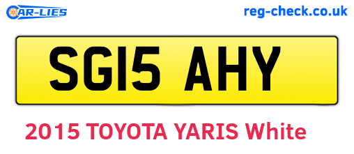 SG15AHY are the vehicle registration plates.
