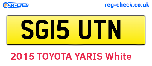 SG15UTN are the vehicle registration plates.