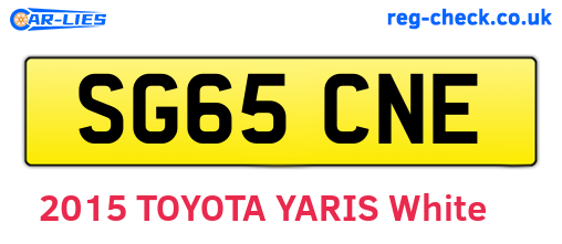 SG65CNE are the vehicle registration plates.