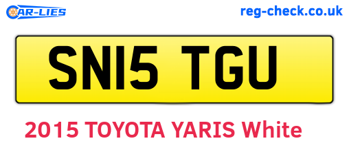 SN15TGU are the vehicle registration plates.