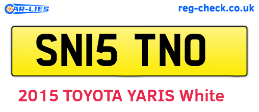 SN15TNO are the vehicle registration plates.