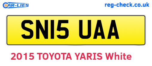 SN15UAA are the vehicle registration plates.